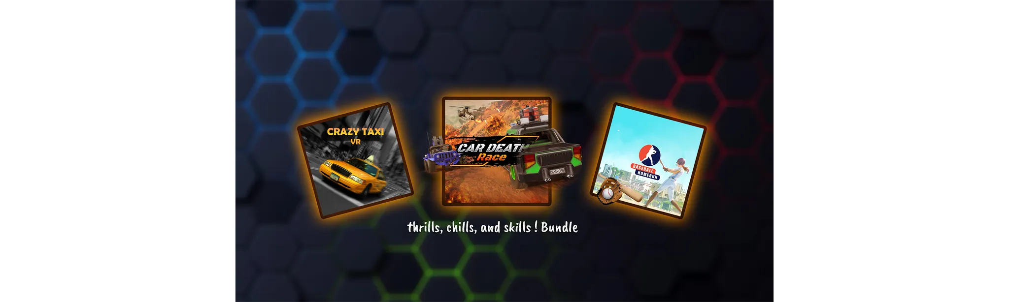 О товаре Ultimate VR Action Pack: Crazy Taxi Adventures, Car Racing & Baseball Home Run