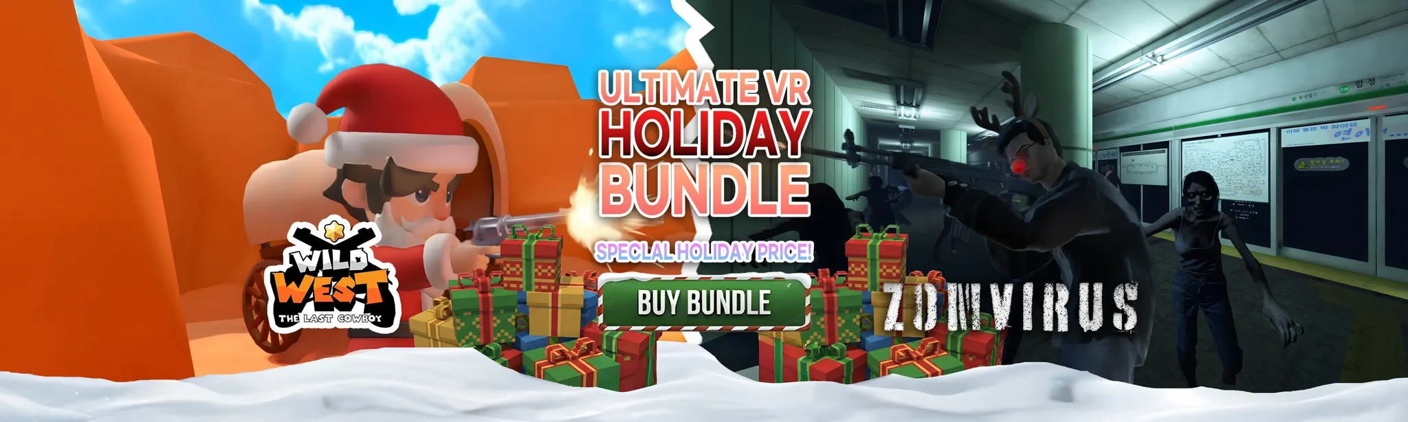 О товаре Удвойте экшн в эти праздники! Распакуйте Ultimate VR Shooter Christmas Bundle.